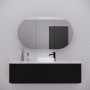 Paris Oval Matte Black Shaving Cabinet 1174 * 702